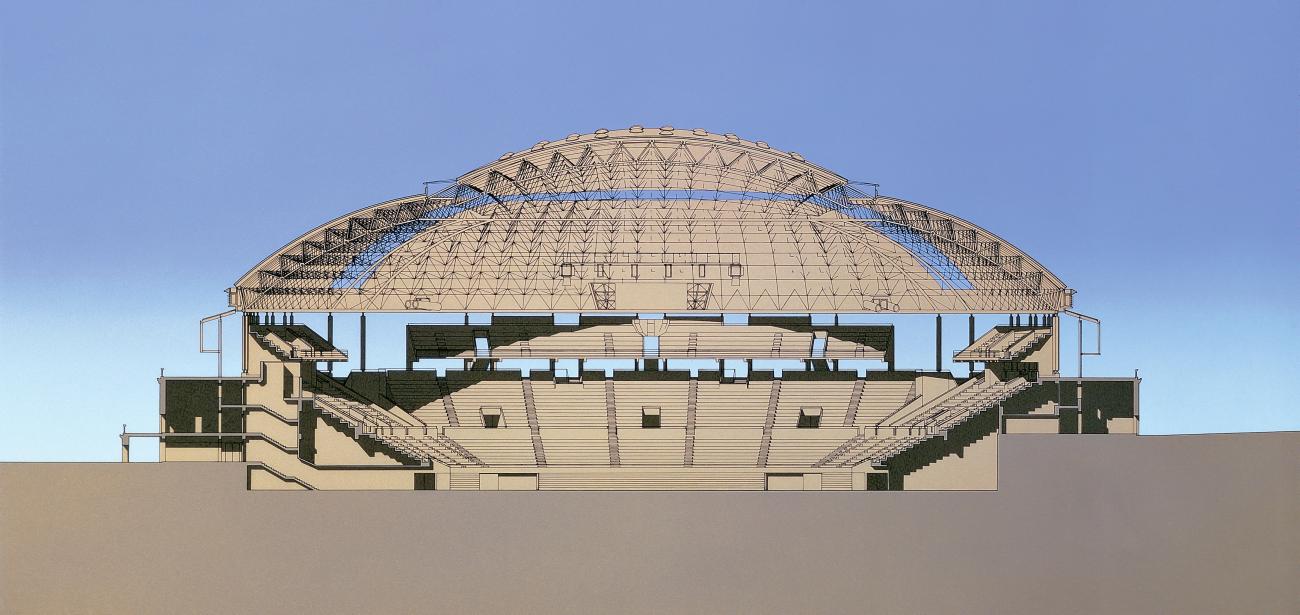 Palau Sant Jordi, rendering courtesy of Arata Isozaki and Associates